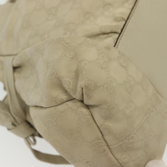 GUCCI GG Canvas Guccissima Hand Bag Leather Ivory Gold - Picture 12 of 16